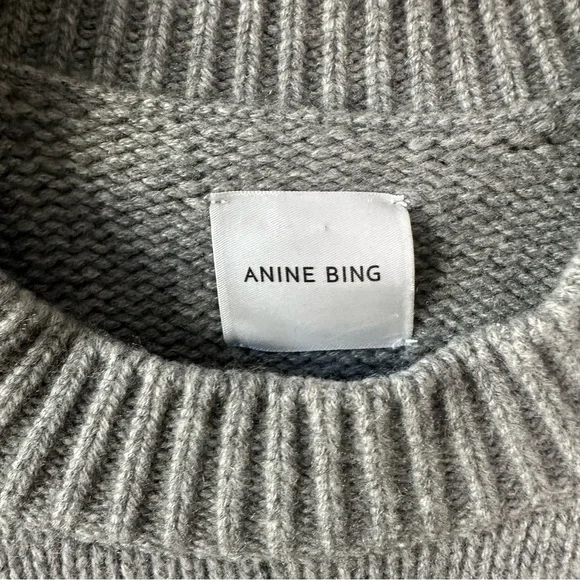 ANINE BING Rosie Gray Pullover Knit Cashmere Sweater SZ S - Picture 4 of 9